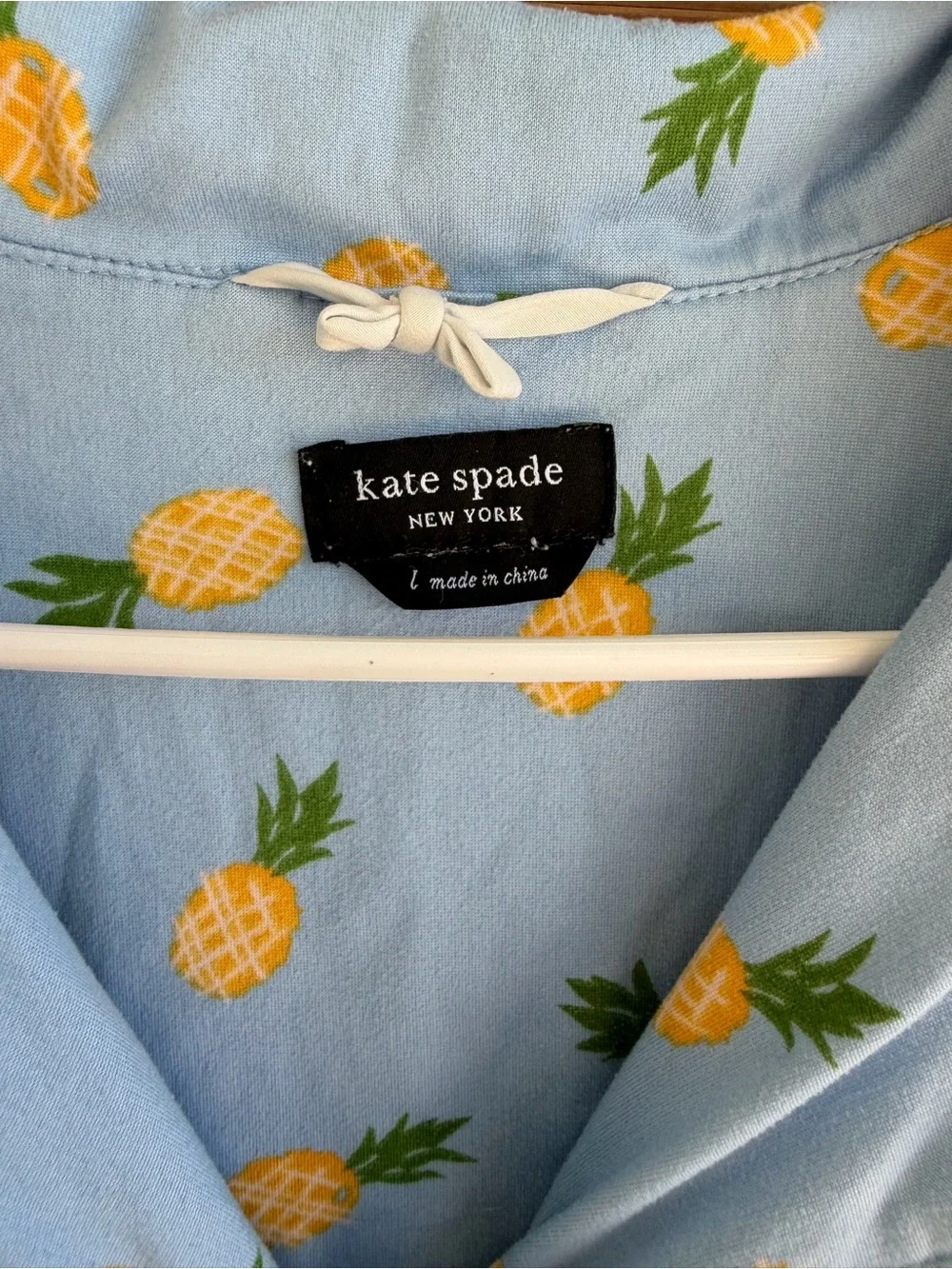 kate spade Light Blue Pineapple-Print Button Front Shirt